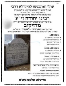 הילולת בעל הצוואה בלונדון: המונים צפויים להשתתף בהילולת הרה״ק רבי יהודה’לע זצ״ל מדז׳יקוב